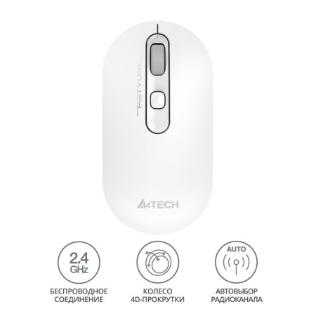 Mouse A4Tech FSTYLER FG20 white optical (2000DPI) wireless USB for a laptop (4but)-1