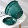 Pot for flowers with a pallet "Antik", 4.9 l, d = 25 cm, color malachite