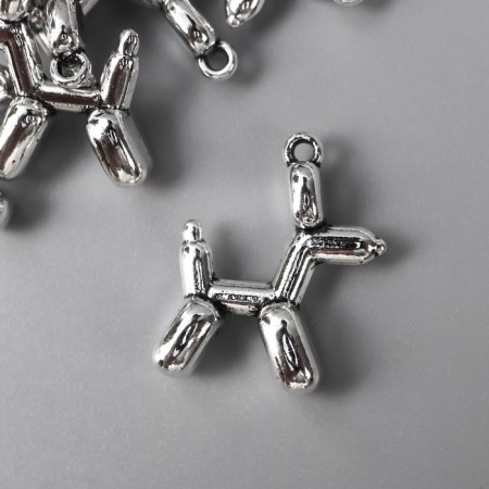 Decor for creativity Metal "I Infant Ball - Dog" silver 1.5x2 cm
