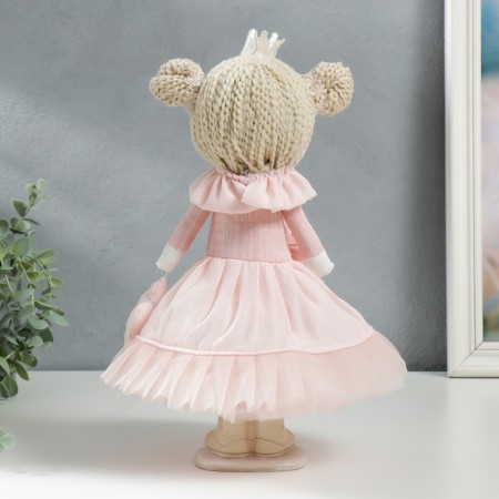 Interior doll "Little princess in pink, with flower" 35x15.5x17 cm-2