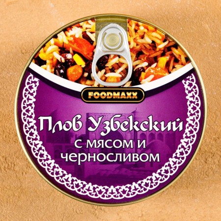 Uzbek pilaf "Festive" with meat and prunes, 325g, canned-1