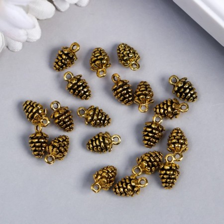 Decor Metal for creativity "Golden Bump" 1x0.6cm, set 20 pcs
