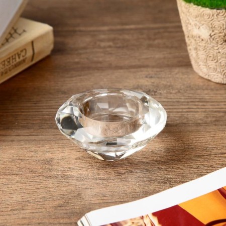 Glass of glass per 1 candle "Crystal Circle" Transparent 3.7x7.5x7.5 cm-1