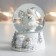 Souvenir Polystone Water Ball "Santa Claus with a gift" White with silver 7x6.7x8.8 cm