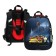 School backpack 38 x 30 x 16 cm, ergonomic back, stavia "yellow machine", black