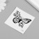 Tattoo on the body black "butterfly with flowers" 6x6 cm