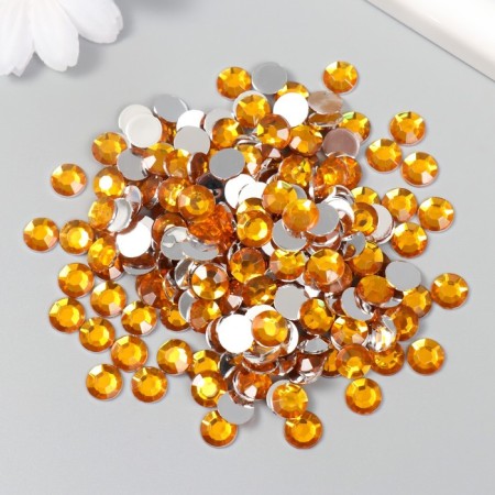 Decor for creativity plastic "Rhinest. Bright yellow" set 300 pcs d = 0.8 cm-2