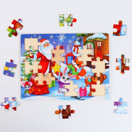 New Year puzzle is large "New Year! Funny holiday ", 30 elements-3