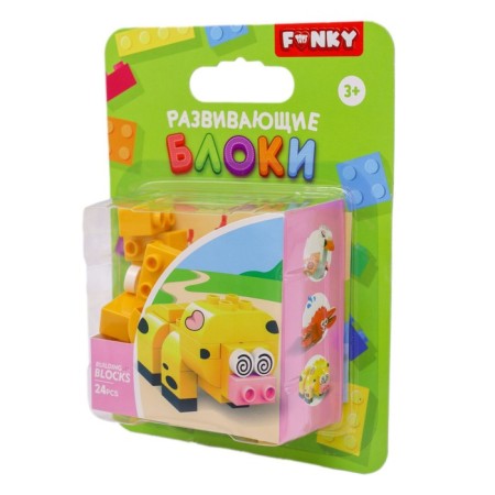 Children's Funky Toys Constructor "Pig", with large blocks, 24 details-2