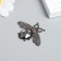 Decor for creativity metal, rhinestones "fly" dark silver set 2 pcs 3.5x4.7 cm