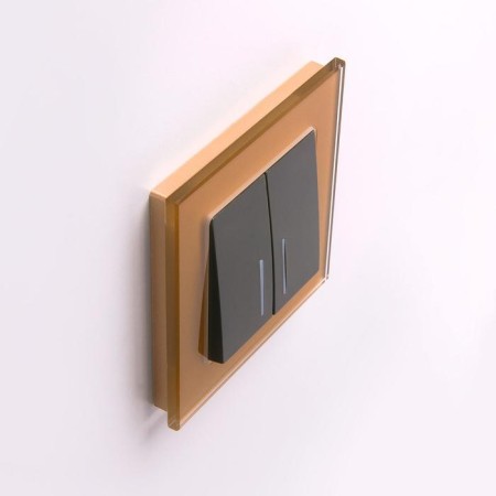 Two-valve switch with WL08-SW-2G-LED backlight, black color-6