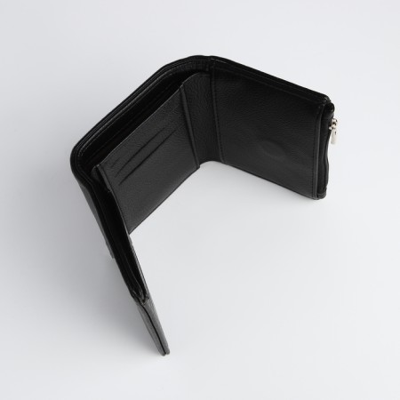 Women's wallet on a magnet, black color-4