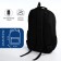 Youth backpack from textiles on lightning, 4 pockets, black/blue color