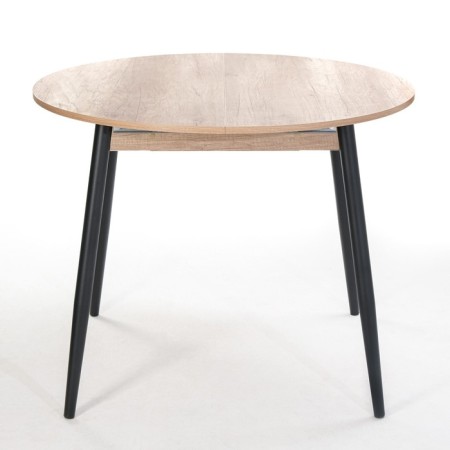 Round Round table "Orion", 950/1250x950x750, Black metal legs/oak canyon-5