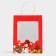 Gift package with the window "Snowman" 19 x 26 x 13 cm, red