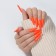 Patch nails, 24 pcs, shape of the ballerina, color neon orange