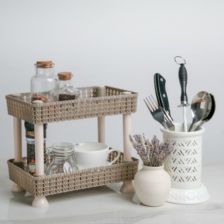Those desktop 2 tier "Weaving", 24 × 15 × 20 cm, color mix