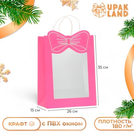Gift package with the Bant window 26 x 35 x 15 cm, pink