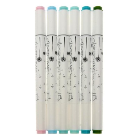 A set of art markers 6 colors Sketch & Art "Spring landscape"-1