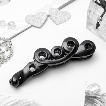 Hair banana "Classic" curls, 10.5 cm, black
