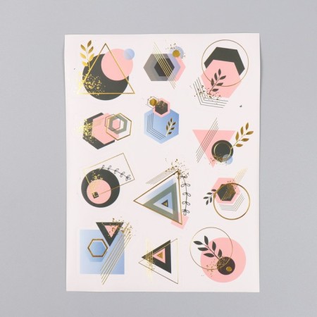 Photo album 25 sheets (stickers+rings) "Geometry" embossing gold 19x27x3 cm-2