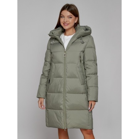 Coat insulated winter female, size 42, green color-13