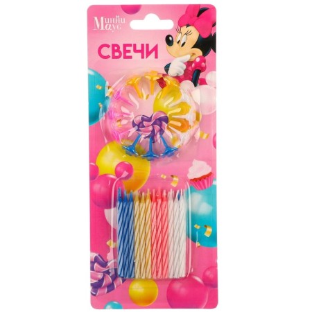 Set of candles for the cake, 24 pcs, Minnie Mouse-2