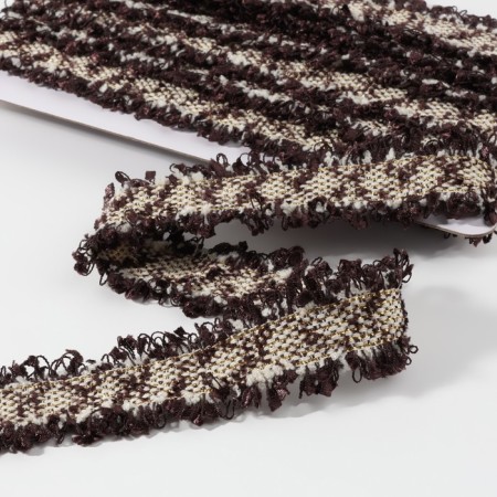 Decorative braid “Twydal”, bilateral, 30 mm, 5 ± 0.5 m, brown color-1