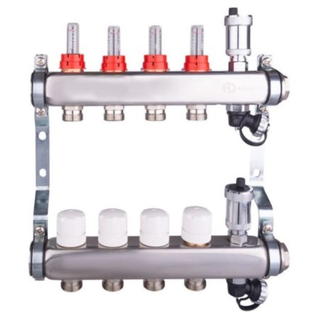Aqualink Collector Group, 1 "X3/4", 11 outputs, with consumables, stainless steel