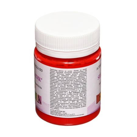 Silk paint "Batik", bank 50 ml, ZHK Decola, red 4428331 (water -based acrylic)-3