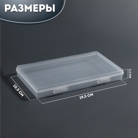 Organizer for storage, with a lid, 19.5 × 10.5 × 2.2 cm, the color is transparent-1