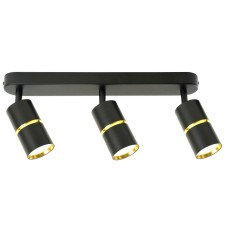 The lamp wall-flowing Feron ML1863, IP20, GU10, 3x35 W, 380x55x165 mm, black color/gold