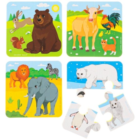 Soft puzzle for kids "Animals of the World", 16 details, crumb I-14