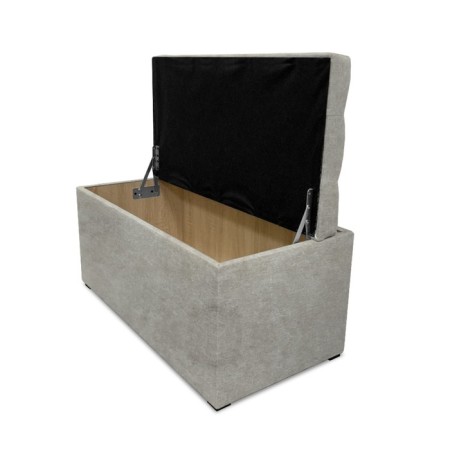 Puff with a lid and weighting, 800 × 400 × 420 mm, Dakota velor, Ivory color-2