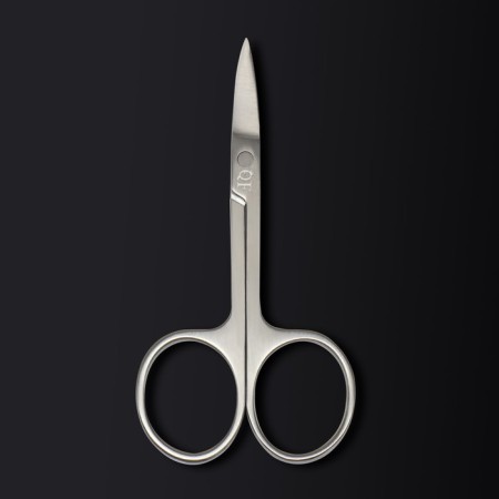 Manicure scissors "Premium", bent, narrow, 9 cm, on the blist, silver color-4