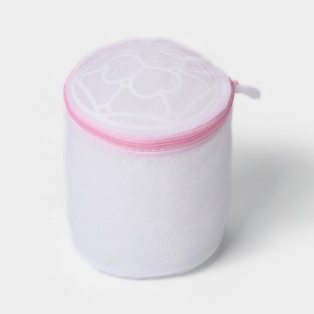A bag for washing linen with a dilapid disc, 15 × 15 cm, small mesh, white color-3