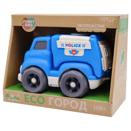 Eco-Mashinka Funky Toys "Police", Blue color, 18 cm-3