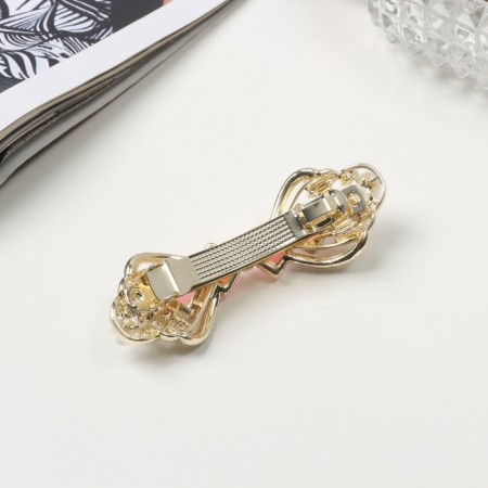 Clothing machine for hair "rosemary" bow, 7 cm, gold-1