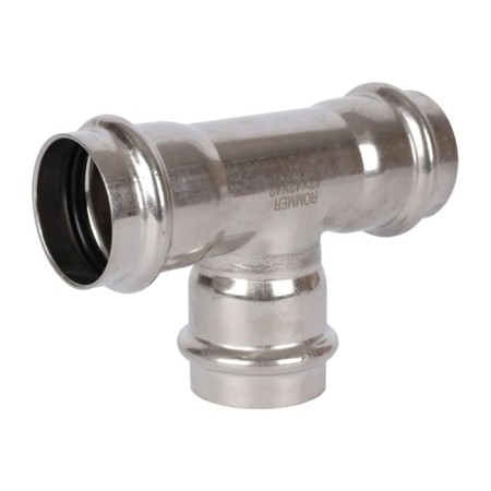 The tee of equivalent Rommer RSS-0013-000042, VPR, D = 42 mm, press, stainless steel-1