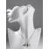 Kulons "Demetrons" Heart with wings, white color in silver, 45 cm