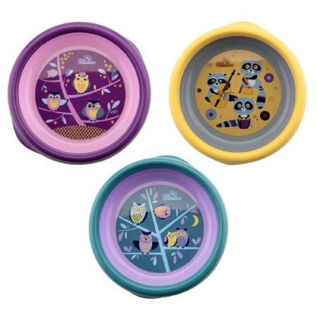 Tarelochka for the second dishes "Owls"/"Raccoon", from 4 months., Mix colors-1