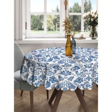 The tablecloth “Birds from Gzhel”, round, Saten, d = 150 cm
