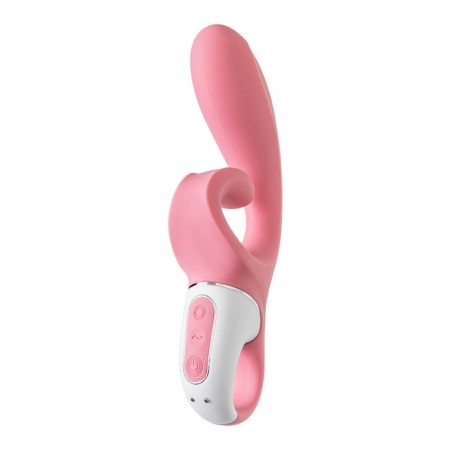 Unrealistic vibrator Satiffyer Hug Me, silicone, pink color-12