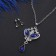 Set 2 objects: Earrings of the pendant "openwork" Vivaldi, white-blue color in silver, 50 cm
