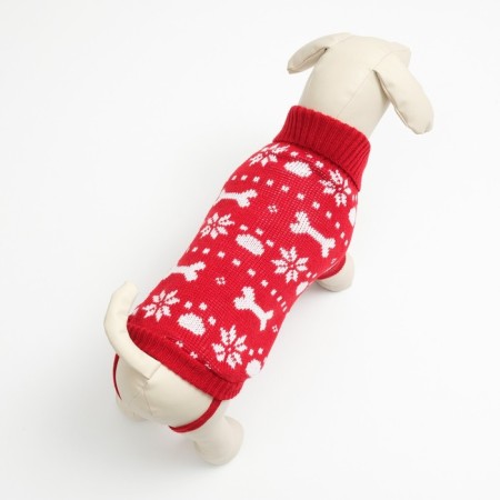 Sweater "Bones-snow", size 16 (DS 35-39, OG 38-50, Osh 24-28 cm), red-2