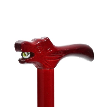 Souvenir cane 90cm, dragon hilt, dark, carved, mix color-1