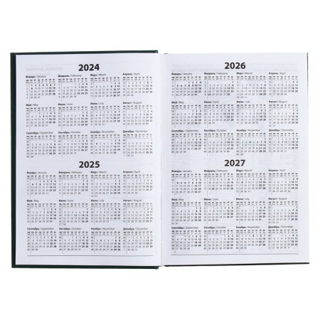 The diary is half -dantered for 4 years A5, 192 sheets, the cover of the boumvinyl, green-4