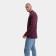 Male polo with long sleeve, burgundy color, size 44 (s)