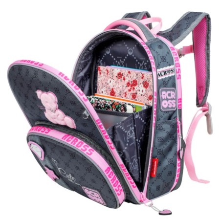 School backpack by Ergon. Spray Across 194 37*28*12 Virgo + Pen, Mesh Ser/Rose 24-194-12-5