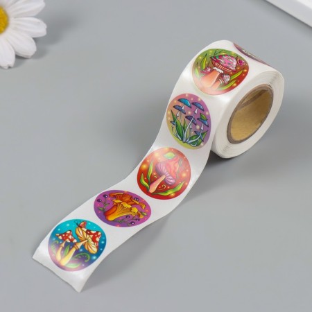 Stick Paper "Mushrooms" d = 2.5 cm 252 pcs in the roll-4